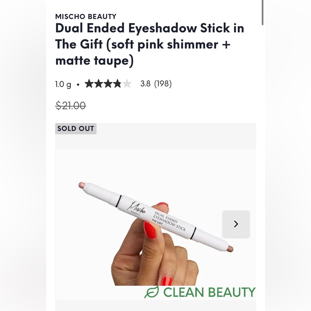 Mischo Beauty Dual Ended Eyeshadow Stick in “The Gift”